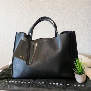 Ampersand As Apostrophe Sideways Tote Black Lux